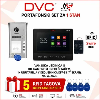 DVC PORTAFON SET ZA 1 STAN SA 7" VIDEO JEDINICOM PORTAFON-VIDEO1-SET2
