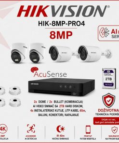 Hikvision 4K HD CCTV komplet s 4 kamere - AI PRO serija