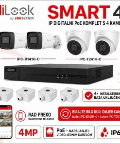 HIKVISION 4MP IP PoE komplet s 4 kamere, snimačem i HDD-om 500 GB