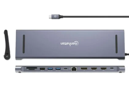 Manhattan docking USB-C 12-in-1 Triple Monitor 4K