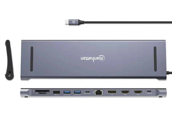 Manhattan docking USB-C 12-in-1 Triple Monitor 4K