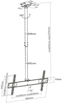 Manhattan TV stropni nosač 37''-70''
