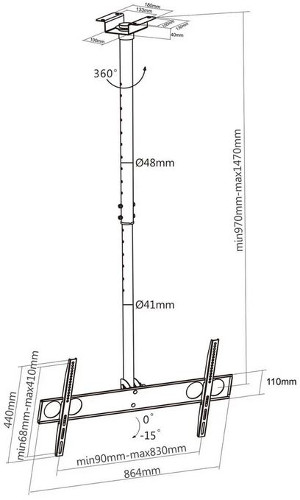 Manhattan TV stropni nosač 37''-70''