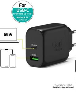 Port zidni punjač 65W type C GaN2 + USB-C kabel 2m