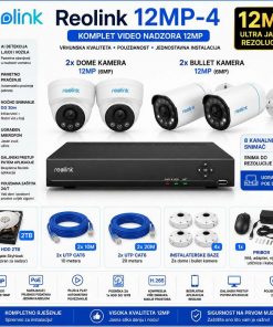 Reolink 12MP IP PoE komplet s 4 kamere - AI Pro serija