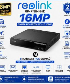 REOLINK 8 KANALNI 16MP MREŽNI POE VIDEO SNIMAČ RP-PN8-NHD