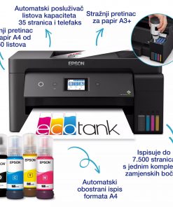 Epson EcoTank L14150 Print/Scan/Copy/Fax, A3, 38 str./min, 4.800x1.200 DPI, USB/Ethernet/WiFi/Wi-Fi Direct, touchscreen