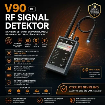DETEKTOR SKRIVENIH KAMERA, GPS LOKATORA I PRISLUŠNIH UREĐAJA V90
