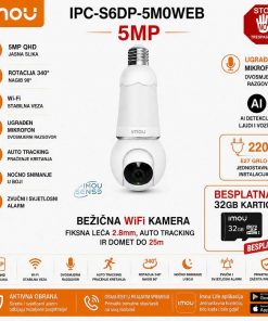 IPC-S6DP-5M0WEB IMOU ROTACIJSKA WIFI KAMERA 5MP S AI FUNKCIJAMAi 32GB KARTICOM