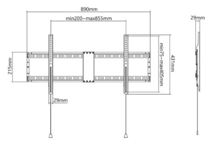 Manhattan TV nosač zidni 43"-100" do 70kg