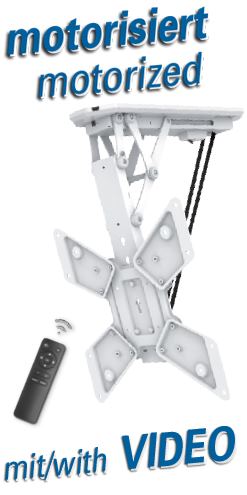 Transmedia Motorized Folding Suspension Bracket for LCD Monitor 23"-55" White