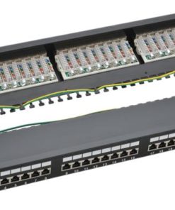 NaviaTec Cat6 Shielded 24-Port Patch Panel Black