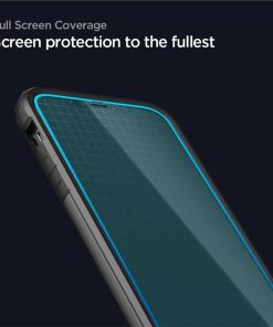 Spigen Glas tR ALM FC Black, zaštitno staklo za ekran telefona, 2 kom + okvir za instalaciju - iPhone 12 Pro Max