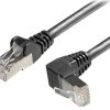 Transmedia Cat6A SFTP Patch Cable, RJ45 plug angled up, 0,5 m