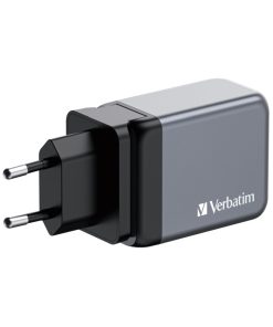 Verbatim GNC-65 GaN zidni punjač 65W, 2×USB-C PD 65W / 1×USB-A QC3.0