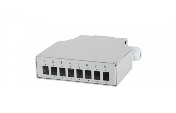 NFO Patch Panel DIN Rail, 8x SC Simplex LC Duplex