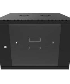 Canovate 6U 600x600x376 SINGLE zidni ormar s bočnim stranama koje se mogu otvoriti izvana, crni (WS3O-9-0666F)