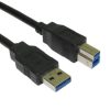 NaviaTec USB 3.0 A muški na B muški kabel, 5m, crni