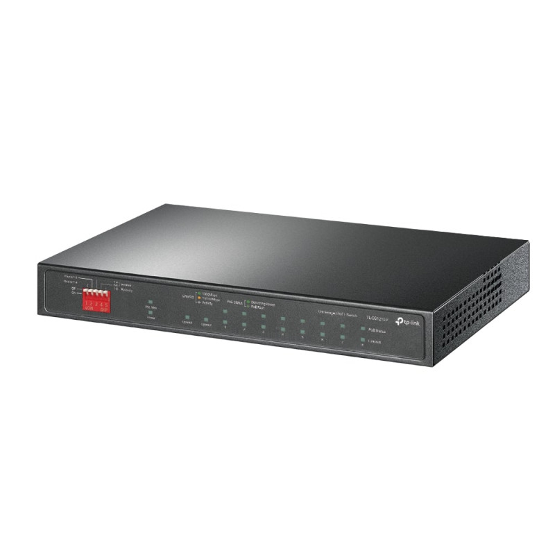 TP-Link 10-port Gigabit PoE preklopnik (Switch), 8×10/100/1000M RJ45 PoE+ ports, 1×G-LAN, 1×SFP, metalno kućište (63W)