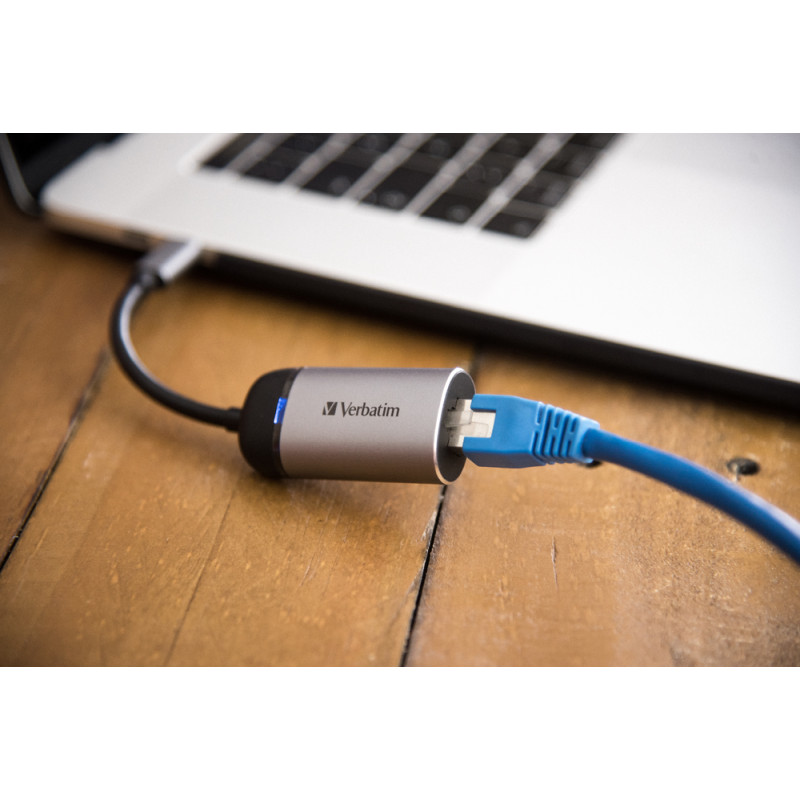 Verbatim USB-C na RJ45 gigabitni ethernet mrežni adapter, aluminijsko kućište