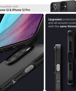 Spigen Thin Fit, zaštitna maska za telefon, crna - iPhone 12/Pro