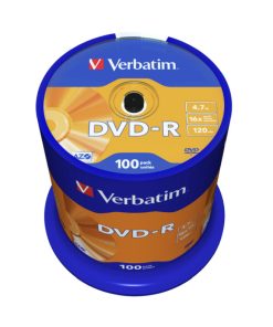 DVD-R Verbatim 4.7GB 16× Matt Silver 100 pack spindle
