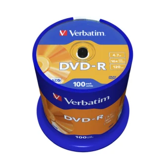 DVD-R Verbatim 4.7GB 16× Matt Silver 100 pack spindle