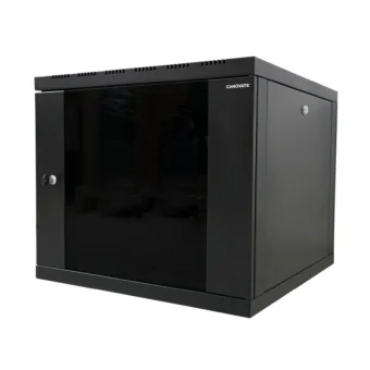 Canovate 12U 600x560x631 SINGLE zidni ormar s bočnim stranama koje se mogu otvoriti izvana, crni (WS3O-9-1265F)