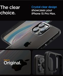 Spigen Crystal Hybrid, matte black - iPhone 15 Pro Max (ACS06449)