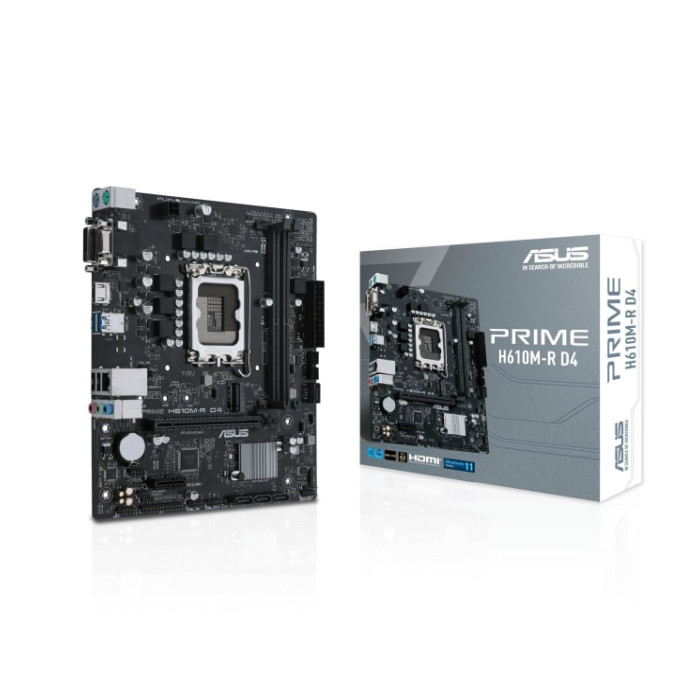 Asus MB Prime H610M-R D4-SI, S.1700, 2xDDR4/3200, PCIe 4.0, G-LAN, VGA/HDMI/DVI-D, mATX