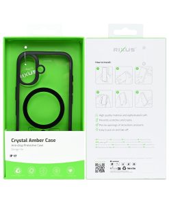 Rixus Crystal Amber Case For Apple iPhone 17 Black