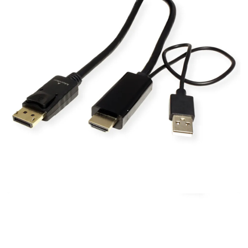 Roline UHDTV - DisplayPort kabel, M/M, 2.0m, crni