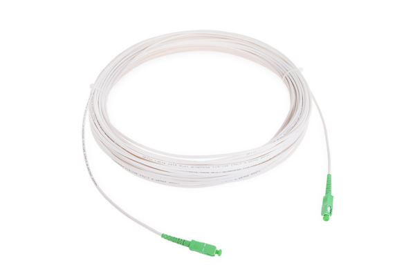 NFO Patch cord, SC APC-SC APC, Singlemode 9 125, G.657A2, Simplex, 3mm, LSOH, 15m, white