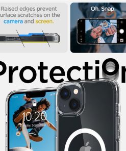 Spigen Crystal Hybrid MagSafe, zaštitna maska za telefon, prozirno-bijela - iPhone 14 Plus (ACS04656)