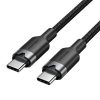Vention USB 2.0 Type-C Male to Type-C Male 3A Cable 1M Black Aluminum Alloy Type
