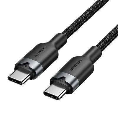 Vention USB 2.0 Type-C Male to Type-C Male 3A Cable 1M Black Aluminum Alloy Type