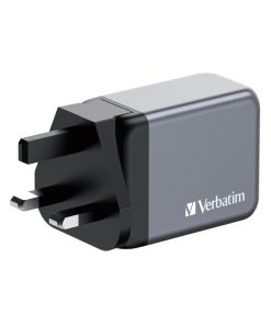 Verbatim GNC-65 GaN zidni punjač 65W, 2×USB-C PD 65W / 1×USB-A QC3.0