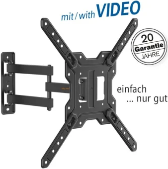 Transmedia Swivel premium TV wall mount, 23" - 65", Black
