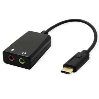 Roline VALUE adapter USB-C - 2×3.5mm audio, M/F, 0.13 m