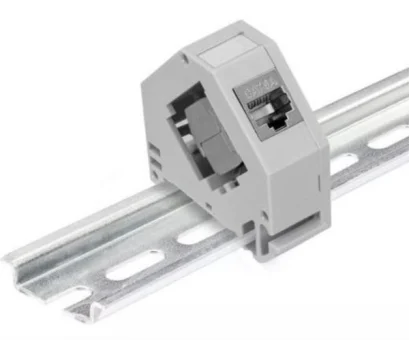NaviaTec keystone jack holder for DIN rail, 1 port, with 1pc CAT6A STP keystone jack