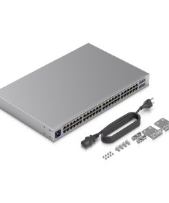 Ubiquiti UniFi Managed 48-port Gigabit Switch (32-port PoE+), 4×SFP, Touchscreen LCD, Rackmount, 195W (USW-48-PoE)
