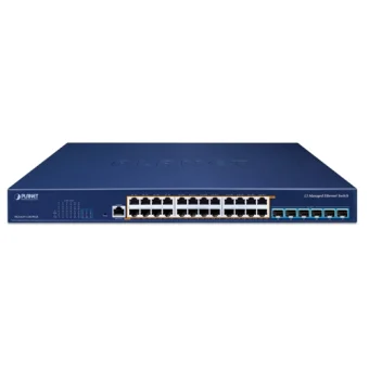 PLANET Layer 3 24-Port 2.5GBASE-T 95W 802.3bt PoE + 6-Port 10GBASE-X SFP+ Managed Ethernet Switch, 720W PoE budget, hardware-based Layer 3 RIPv1/v2, OSPFv2 dynamic routing