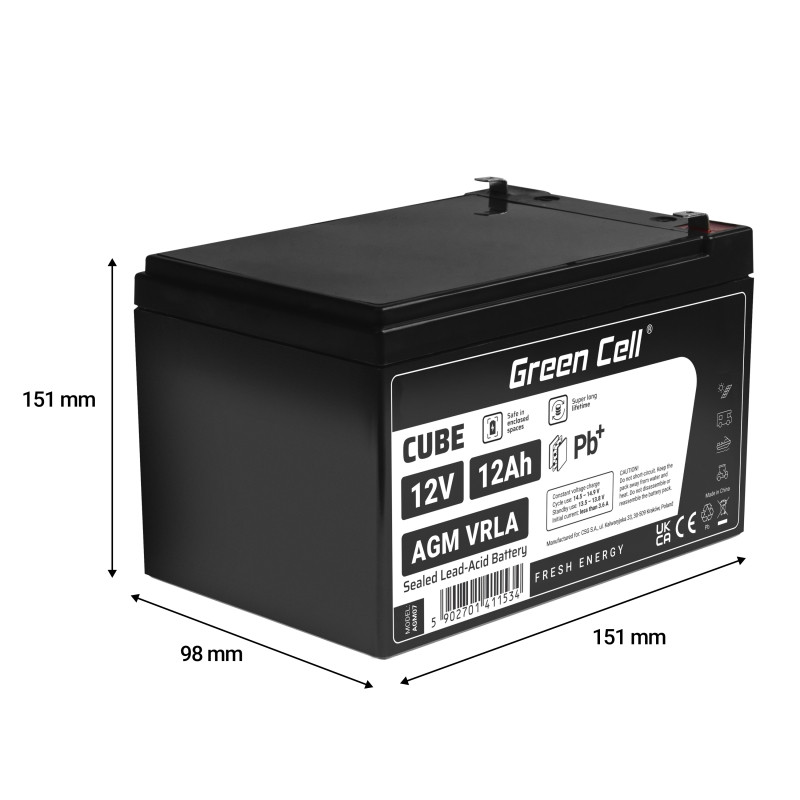 Green Cell (AGM07) baterija AGM 12V/12Ah