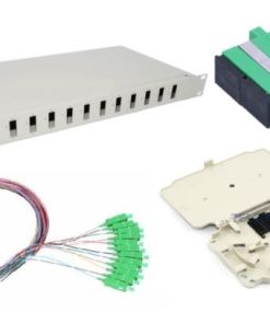 NFO Patch Panel 1U 19" Closed - Singlemode 12x SC APC Duplex Adapter Pigtail kazeta SET