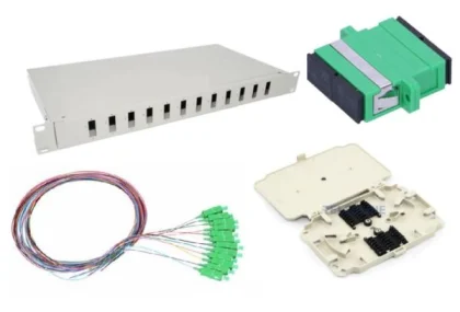 NFO Patch Panel 1U 19" Closed - Singlemode 12x SC APC Duplex Adapter Pigtail kazeta SET