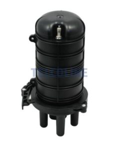 NFO Splice Closure 3 round entries, 1 oval, 4 trays, Height 300 mm, Wall mount