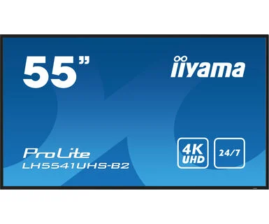 IIYAMA 55" LH5541UHS-B2 4K UHD (3840×2160) IPS Signage 24/7, 500 cd/m2, 1200:1, non Android, media play USB, LAN control