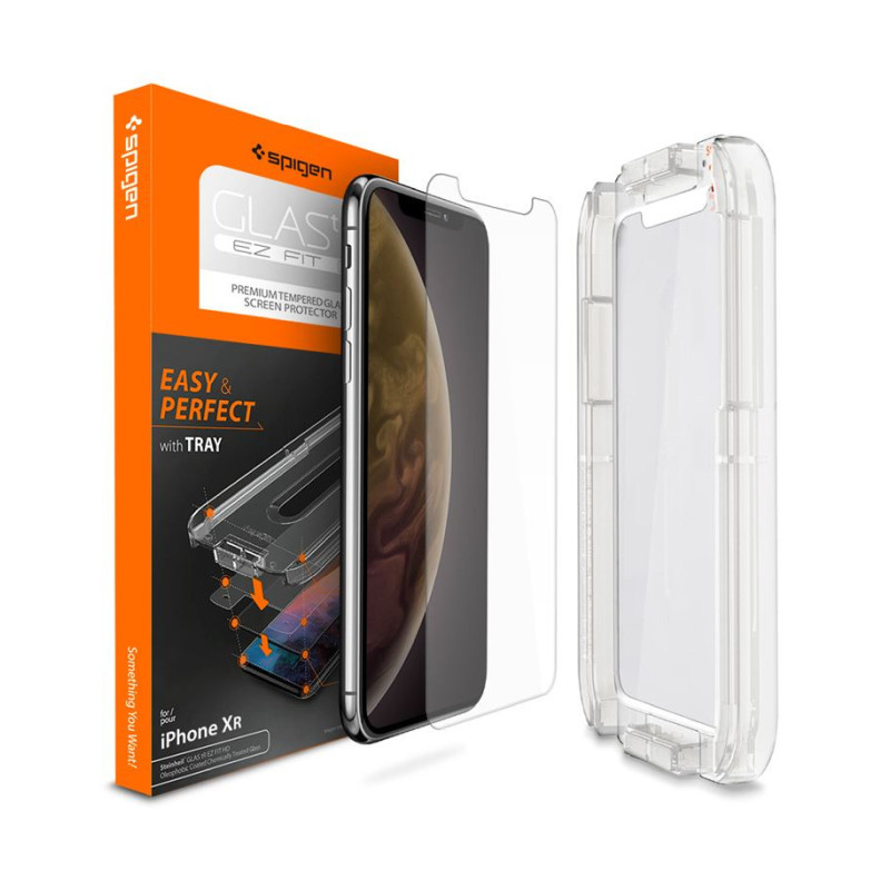 Spigen Glas.tR EZ Fit, zaštitno staklo za telefon - iPhone XR