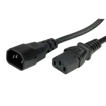 Roline naponski kabel PC-Monitor, IEC320 C14-C13 10A, M/F, 1m, crni
