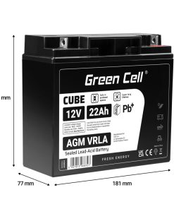 Green Cell (AGM54) baterija 12V/22Ah